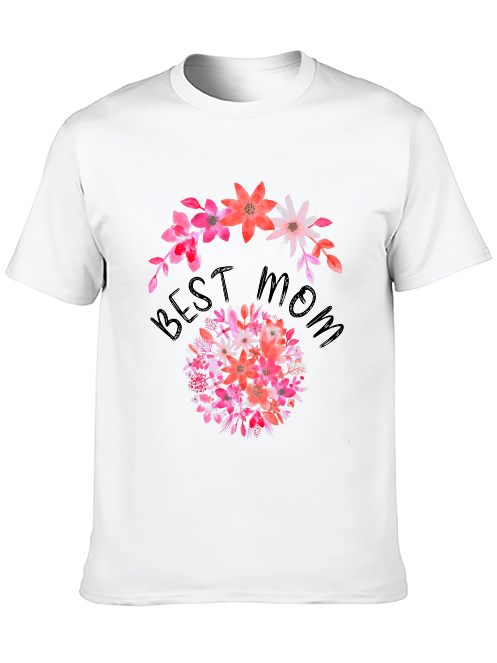 Best Mom Floral Black T-Shirt