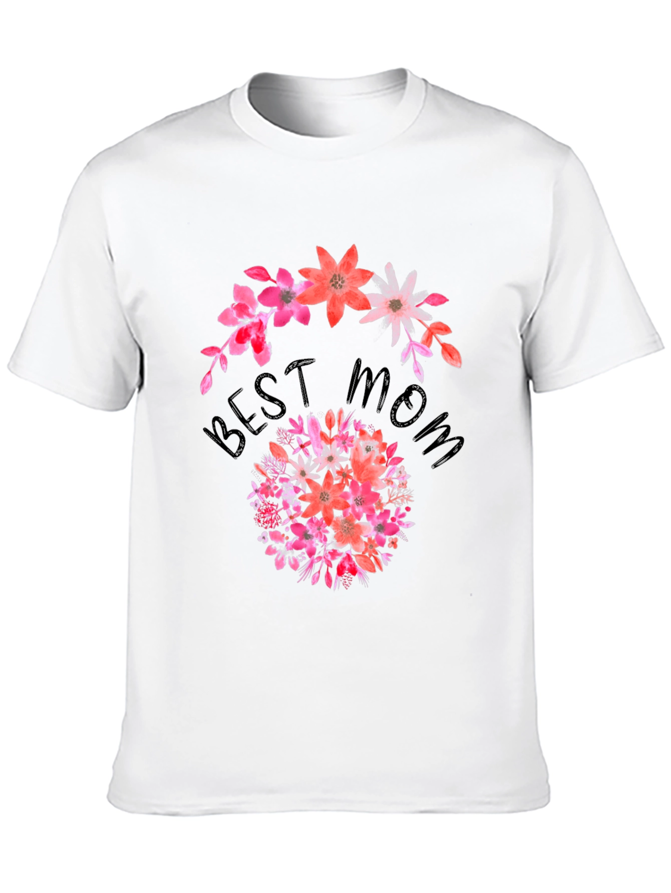 Best Mom Floral Black T-Shirt