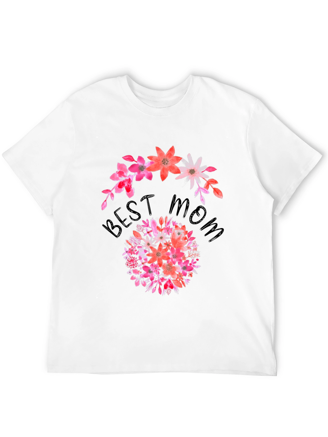 Best Mom Floral Black T-Shirt