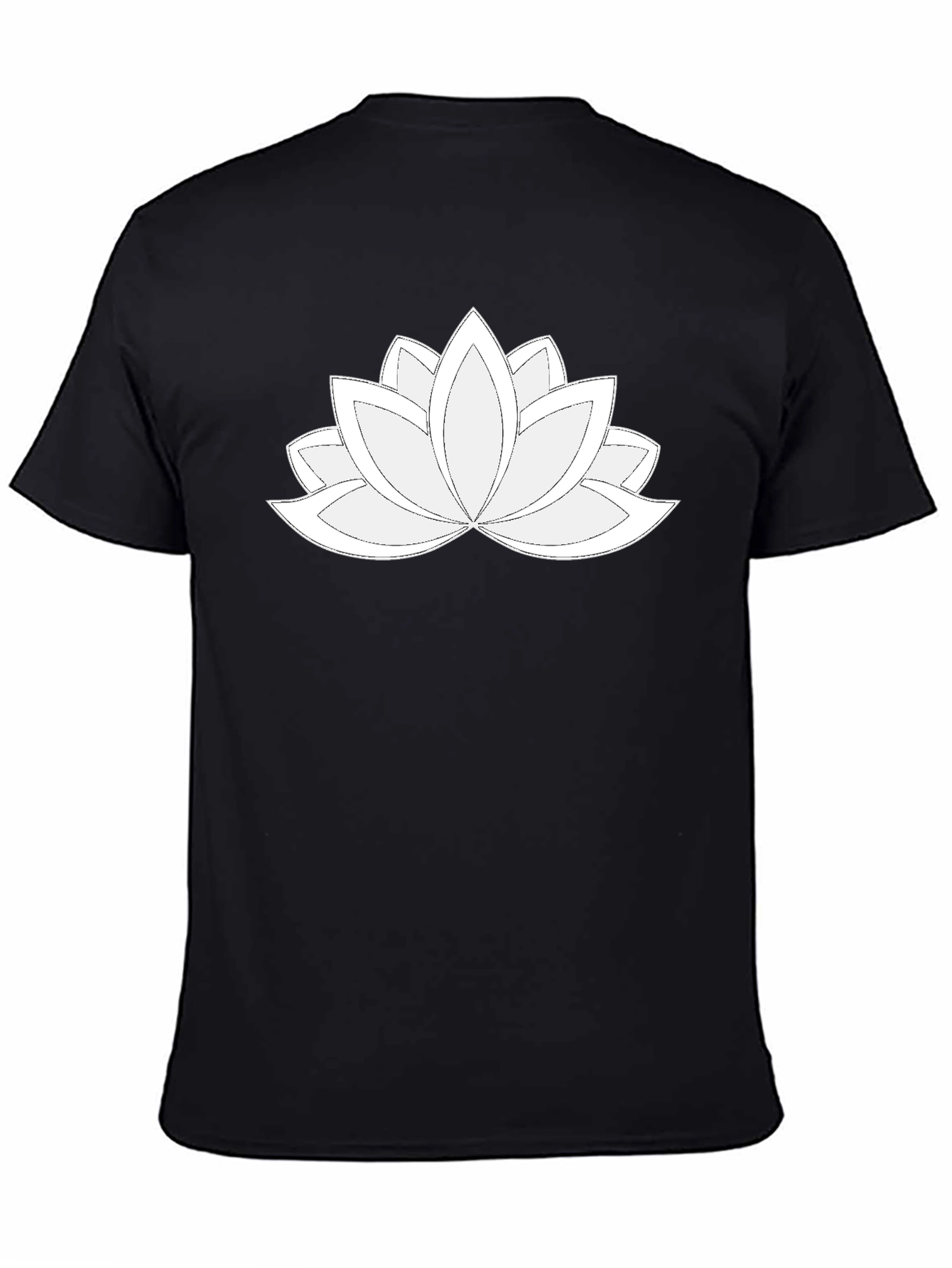 Lotus Flower Graphic Tee - Black Cotton Blend
