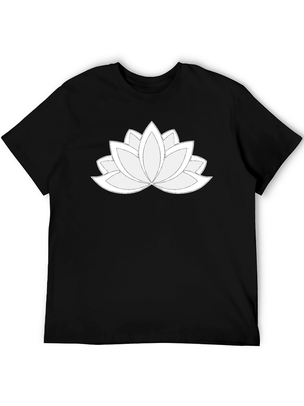 Lotus Flower Graphic Tee - Black Cotton Blend