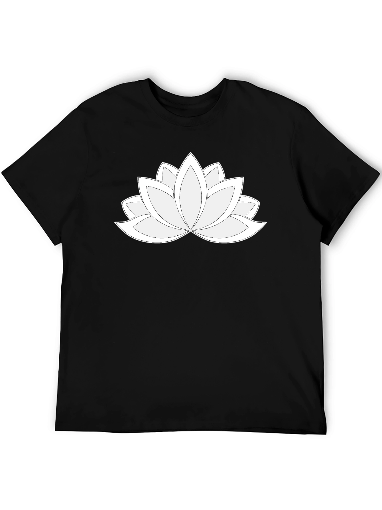 Lotus Flower Graphic Tee - Black Cotton Blend