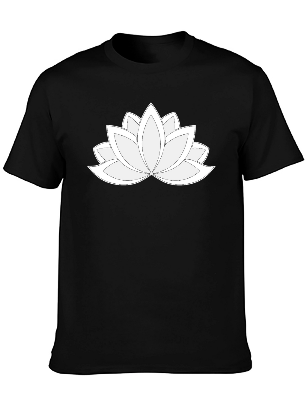 Lotus Flower Graphic Tee - Black Cotton Blend