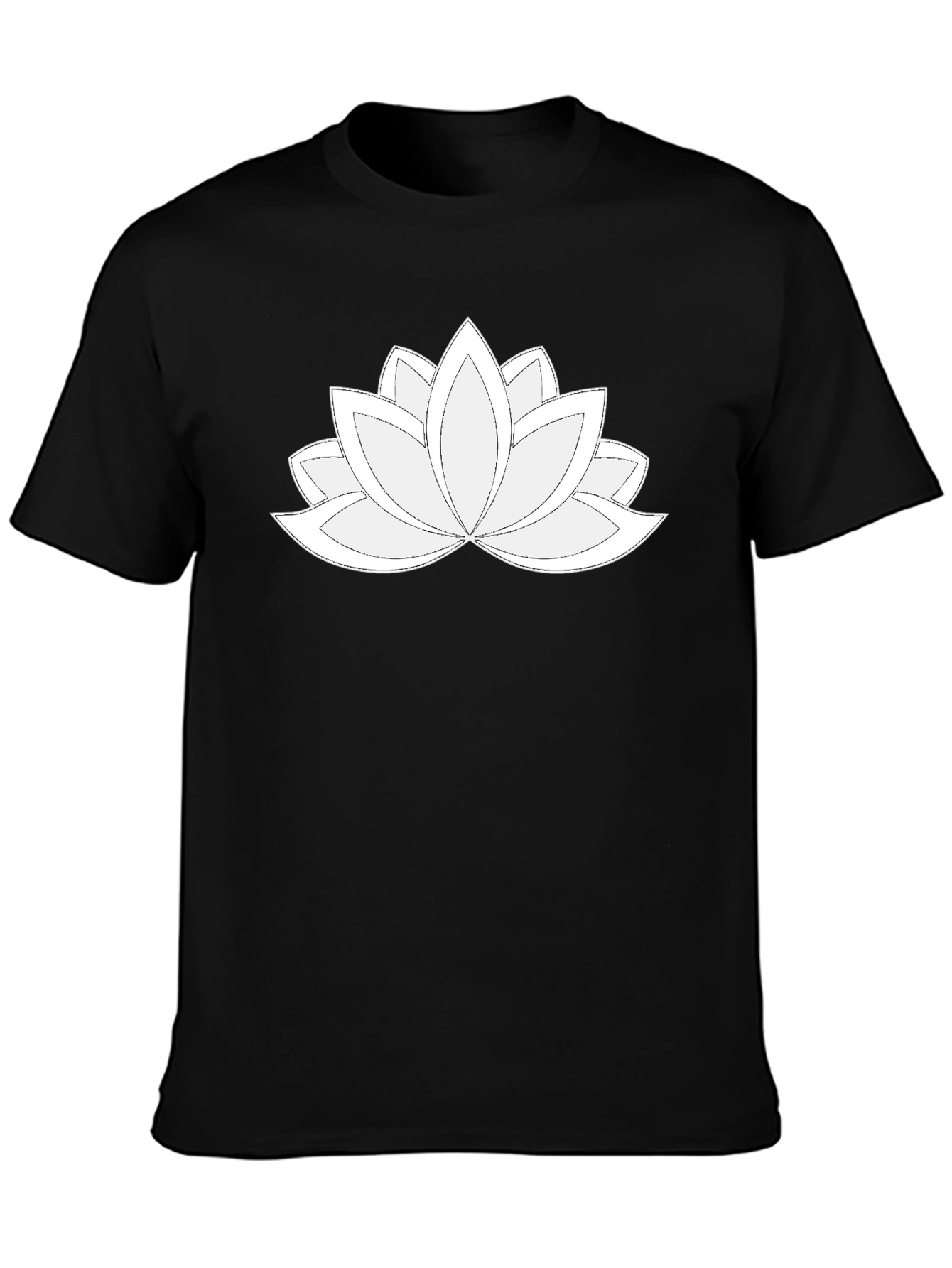 Lotus Flower Graphic Tee - Black Cotton Blend