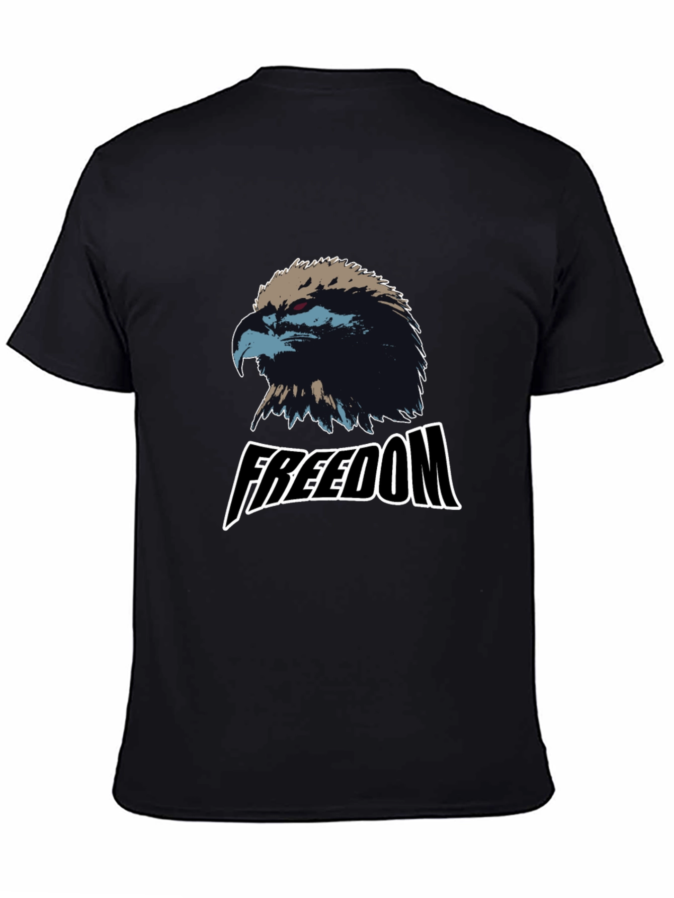 Freedom Eagle Graphic Tee - Black Cotton Blend