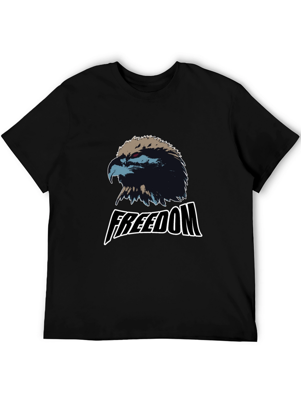 Freedom Eagle Graphic Tee - Black Cotton Blend