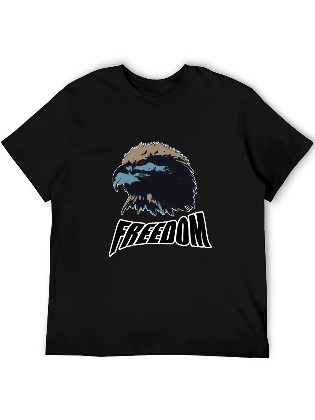 Freedom Eagle Graphic Tee - Black Cotton Blend