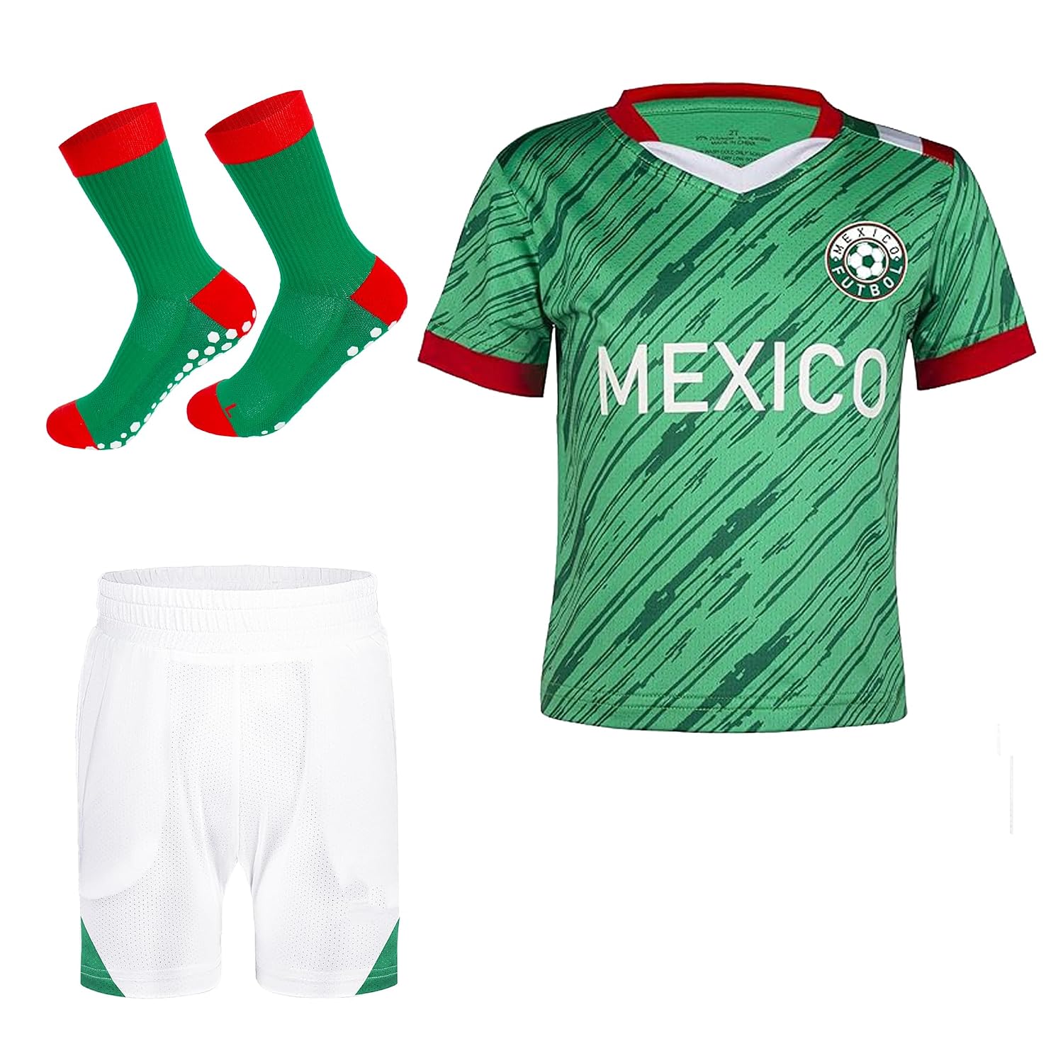 Kids' Soccer Jersey Kit - Breathable Poly-Spandex Quick-Dry Youth Training (2T-14Y)