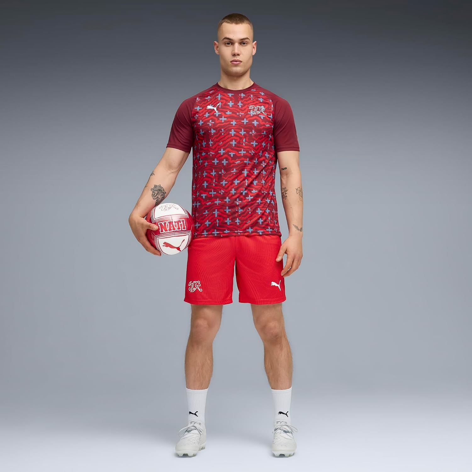 Men's Swiss National Team Warm Up Soccer Jersey