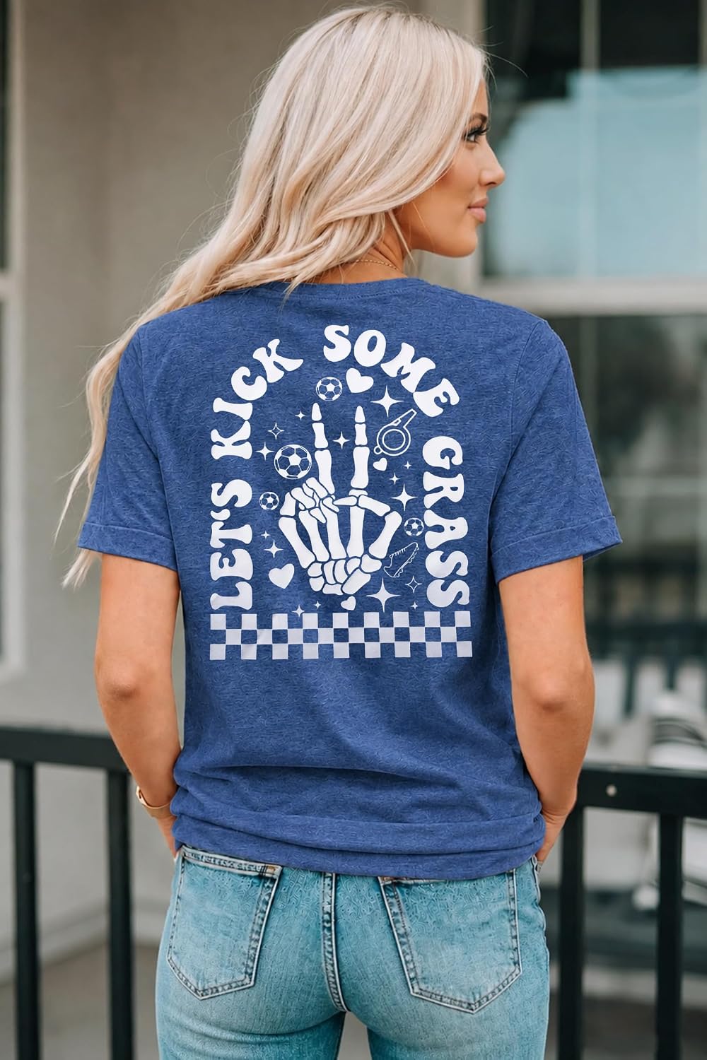 Women's Soccer Jersey Short Sleeve Tee - Game Day Bow Top