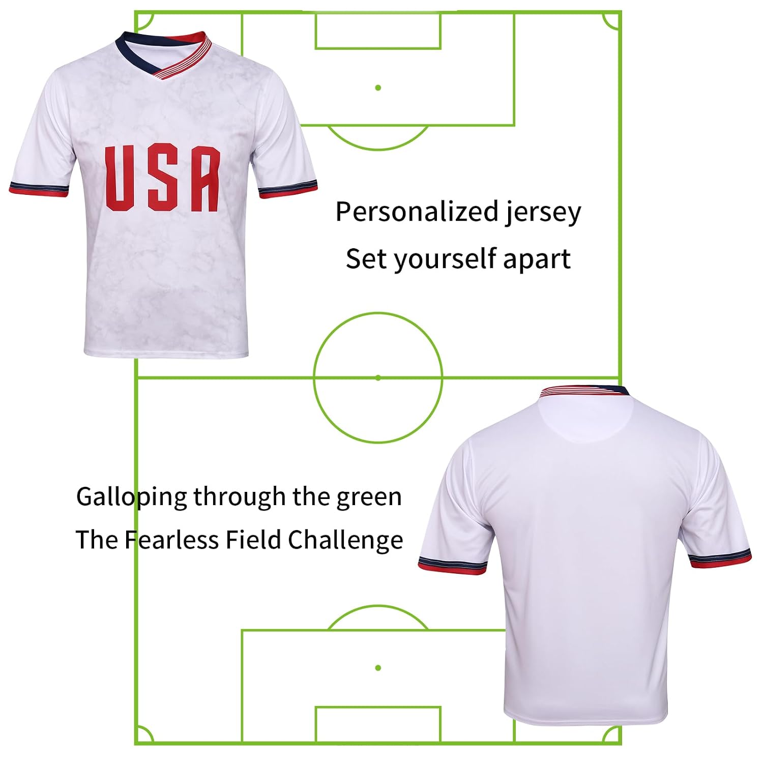 USA 2026 World Cup Fan Soccer Jersey - Large, Soft Cloth