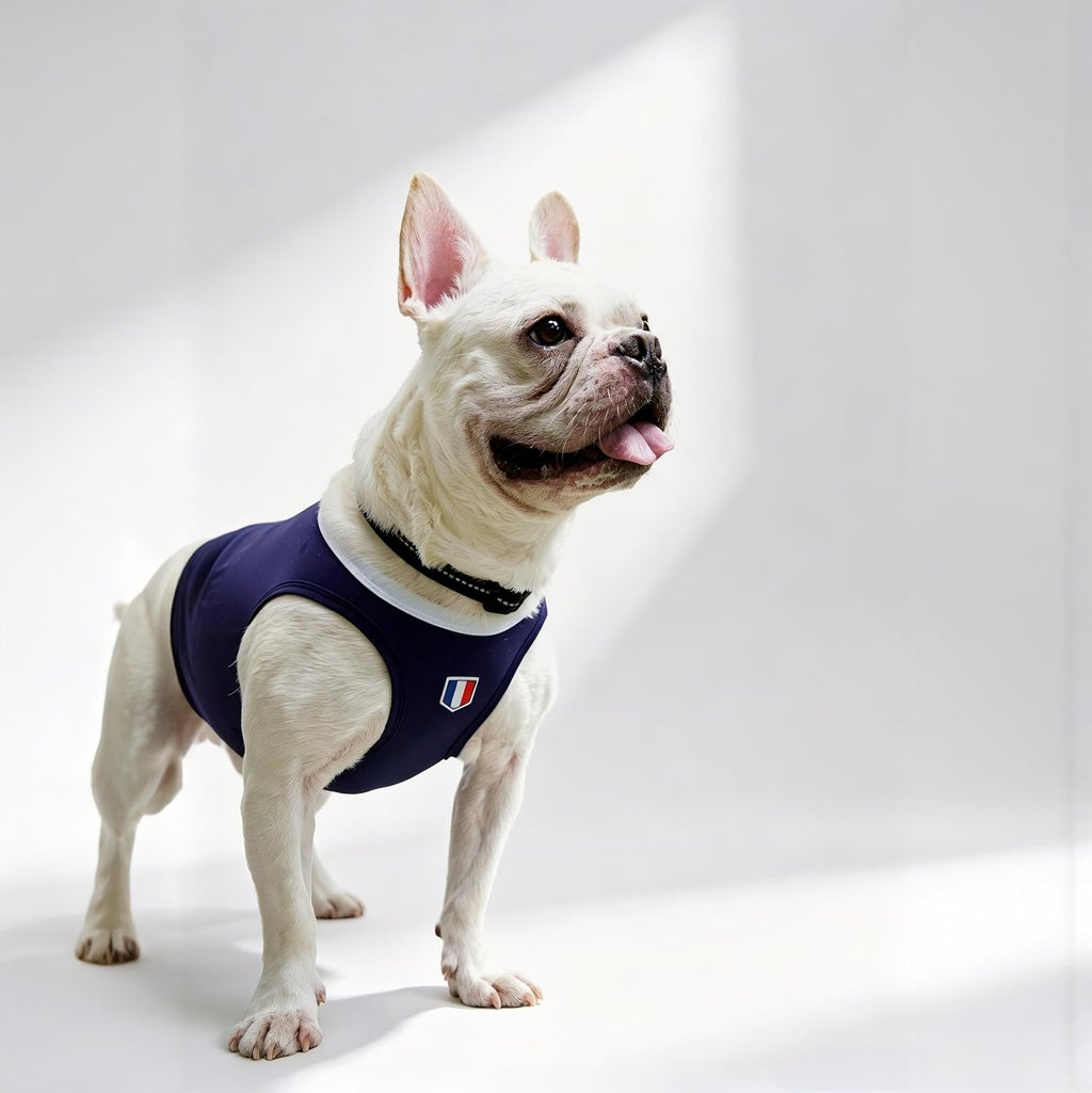 Navy Blue France Soccer Jersey Vest for Dogs, Large