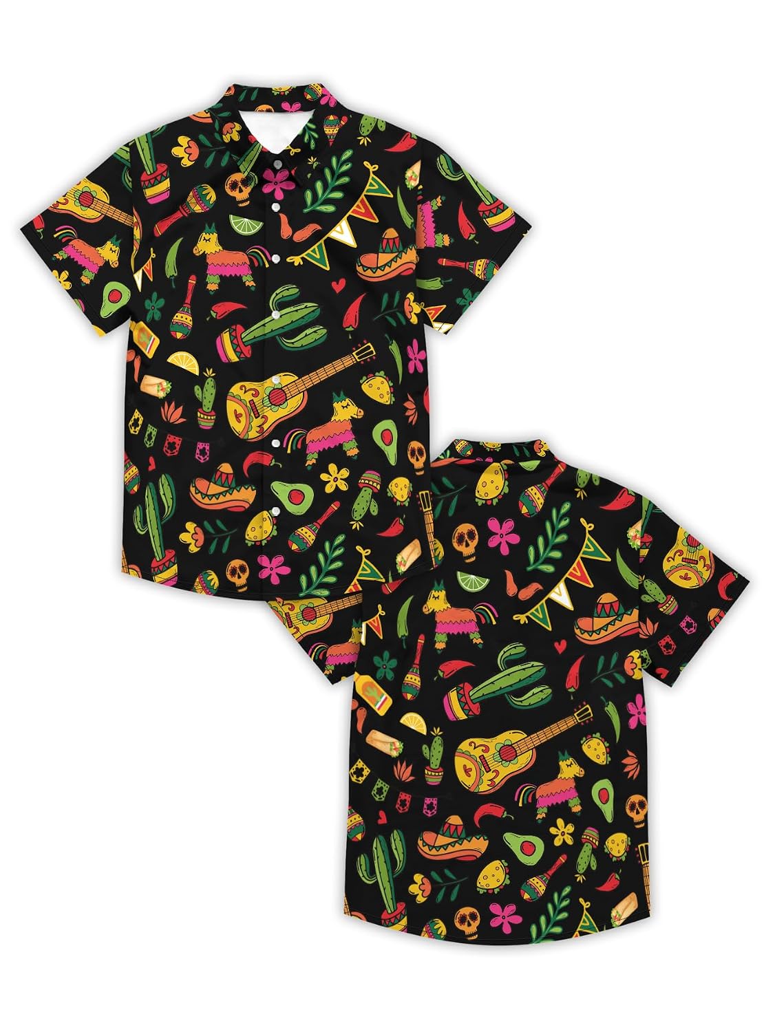 Men's Short Sleeve Casual Button Down Hawaiian Shirt Tropical Print