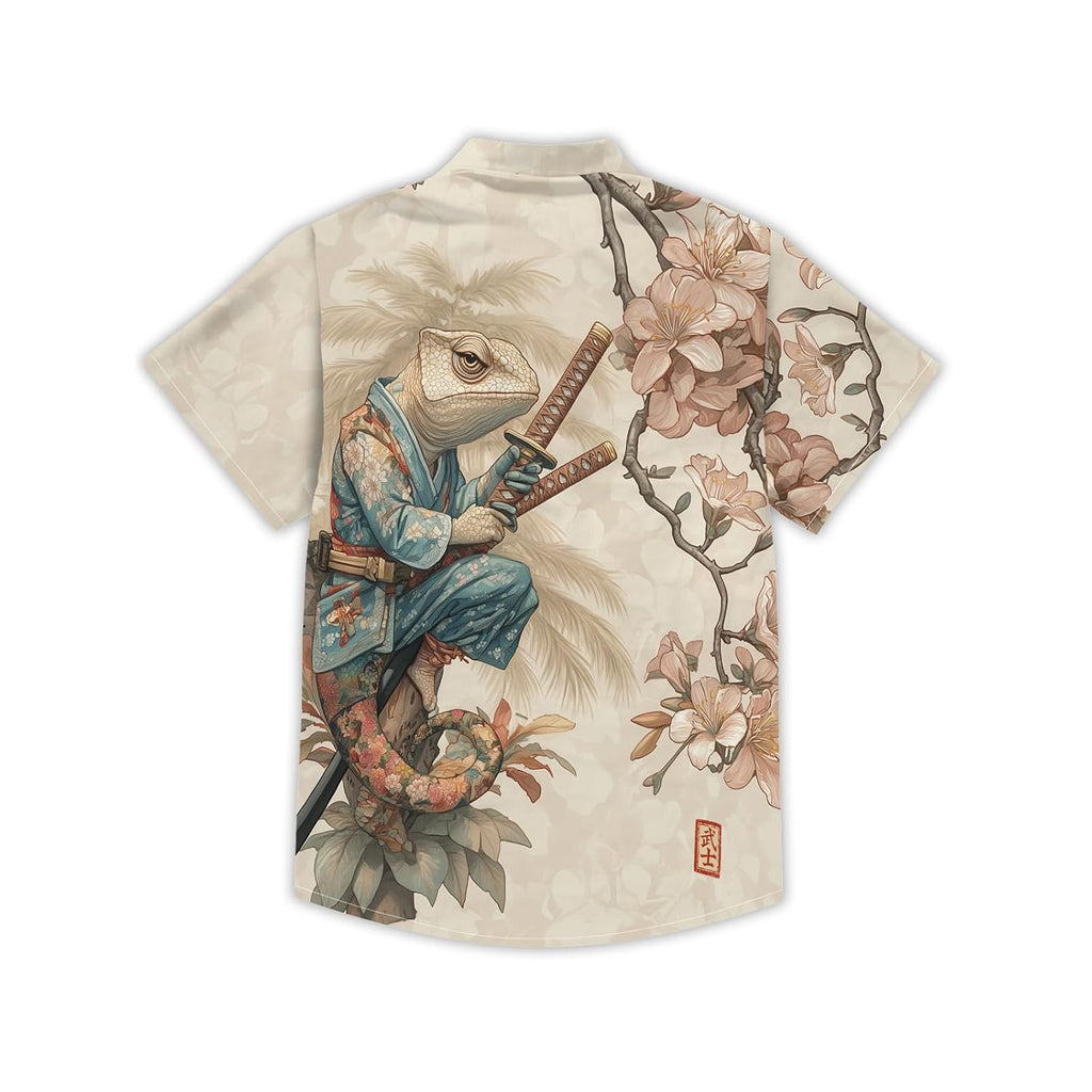 Funny Cartoon Print Hawaiian Shirt for Men Beach Vacation Casual Short Sleeve