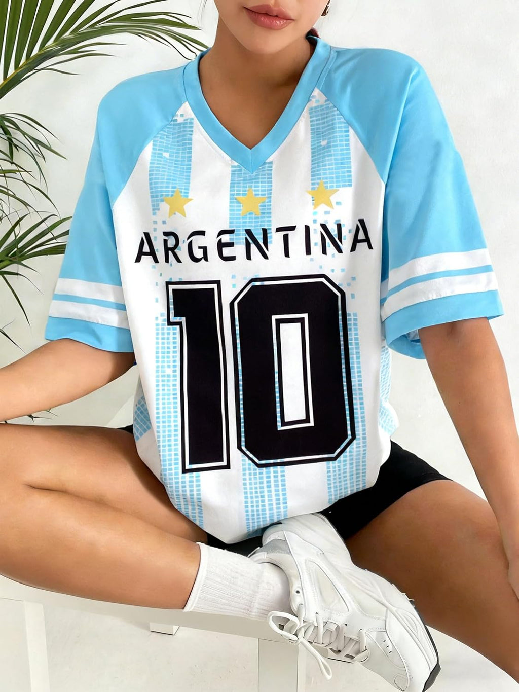 Oversized Soccer Jersey Shirt for Women - Y2K Style Fan Tee Top