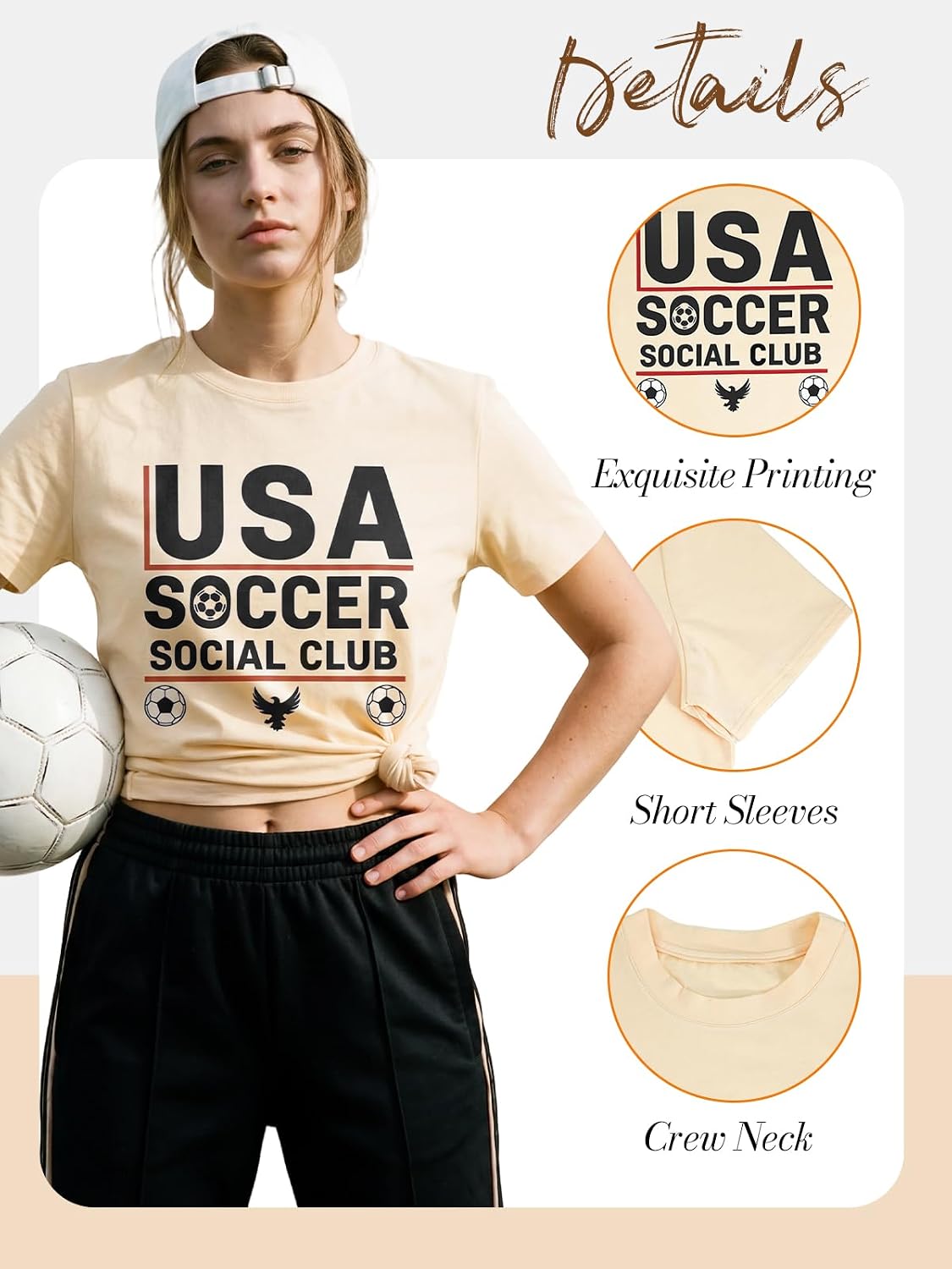 USA Soccer Club Women's Short Sleeve Tee - Game Day Soccer Mom Shirt