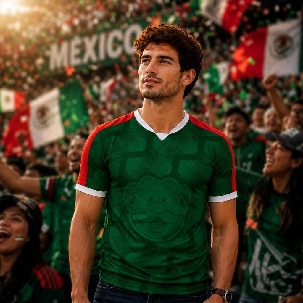 Unisex Adult Green Soccer Jersey T-Shirt, Soft Cloth Style