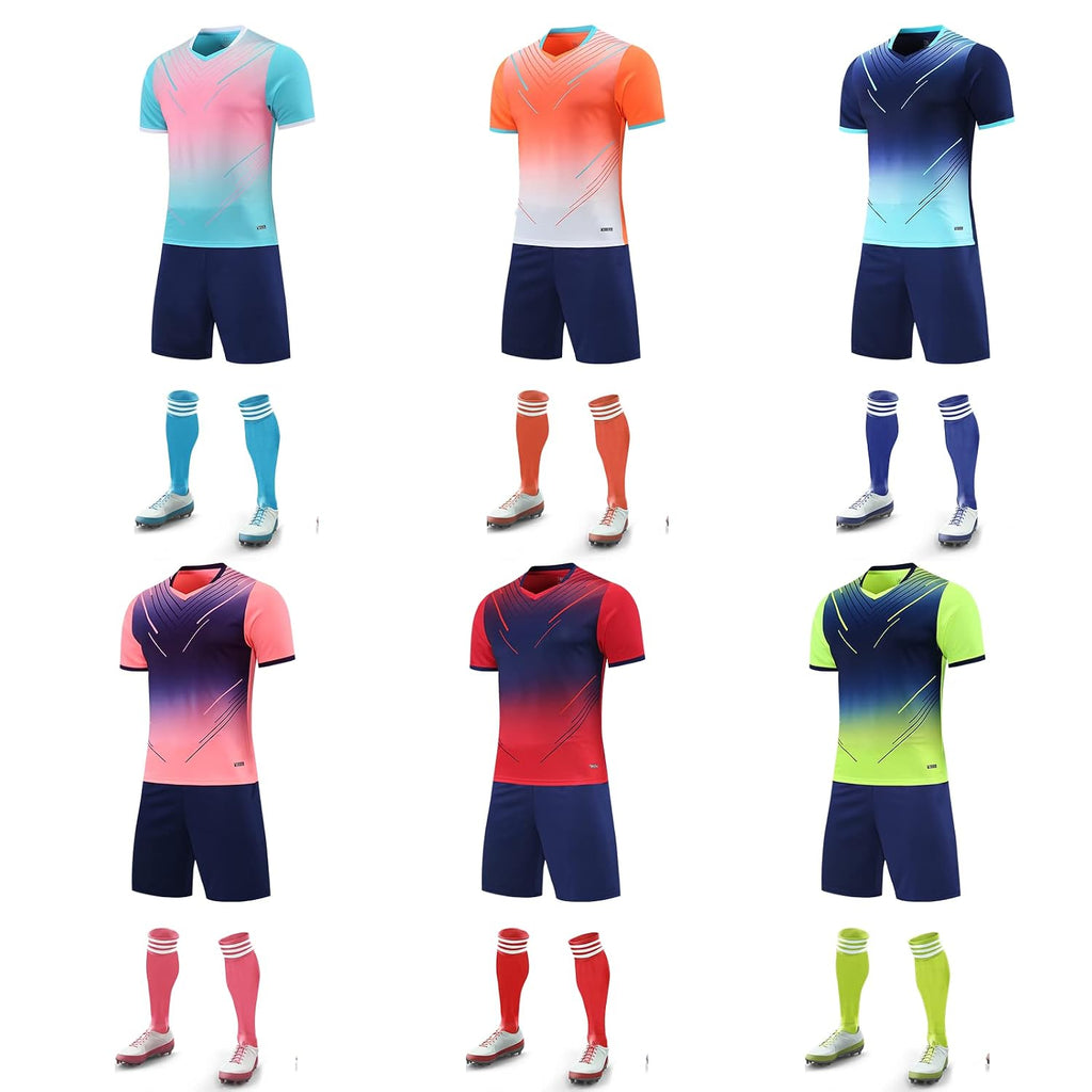 Custom Kids & Adults Soccer Jersey Set with Name, Number & Team Logo