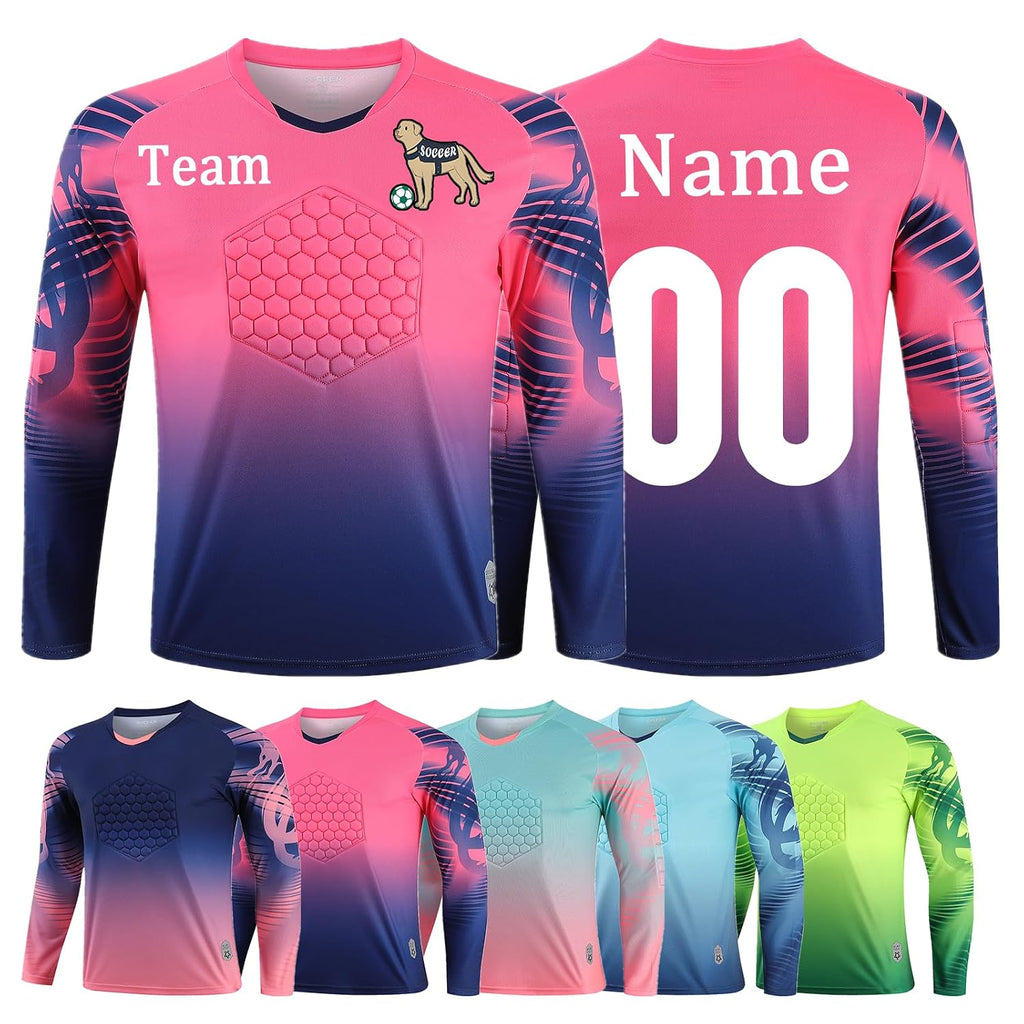 Custom Soccer Goalie Jersey with Name, Number & Team Logo for Youth & Adults