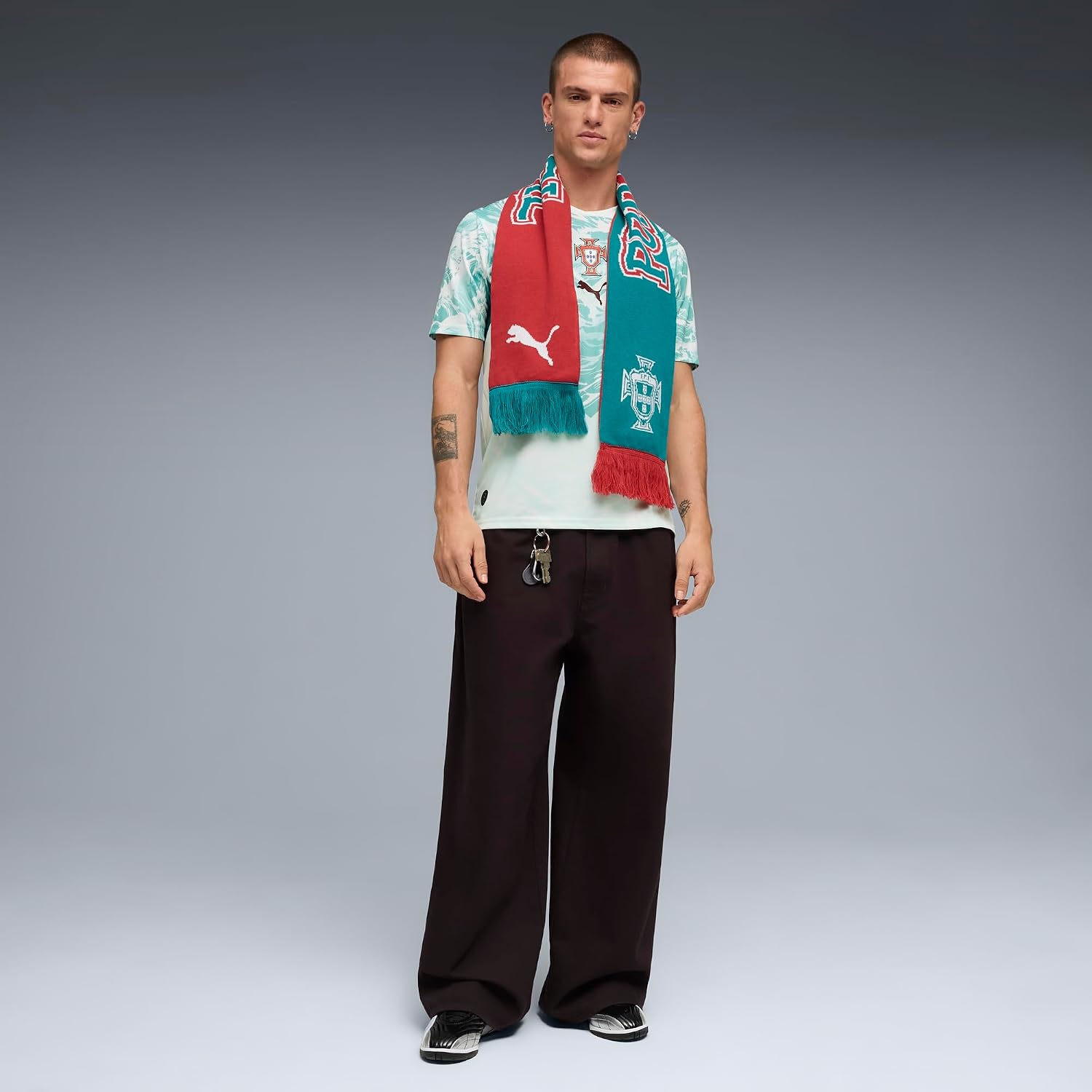 Men's Portugal Away Soccer Jersey - Green Crew Neck Short Sleeve