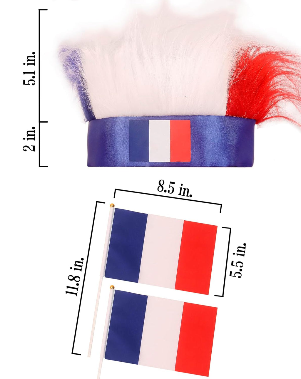 Soccer Fan Kit Game Day Supplies - Headband, Scarf & Flag