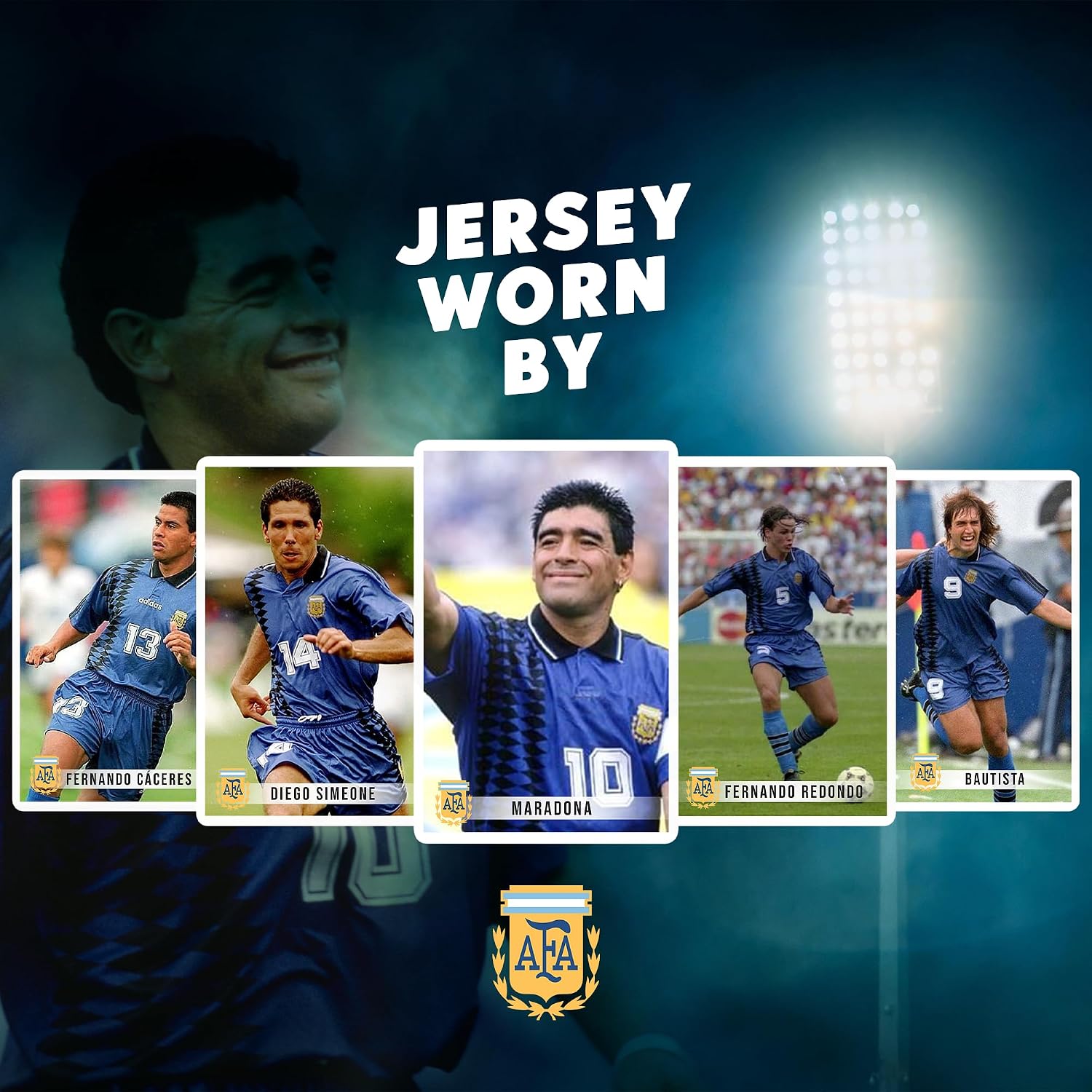 Argentina 1994 Away Retro Blue Soccer Jersey, Sustainable Cloth