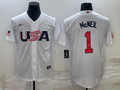 Men's 2023 World Baseball Classic #1 Jeff McNeil USA White Jerseys
