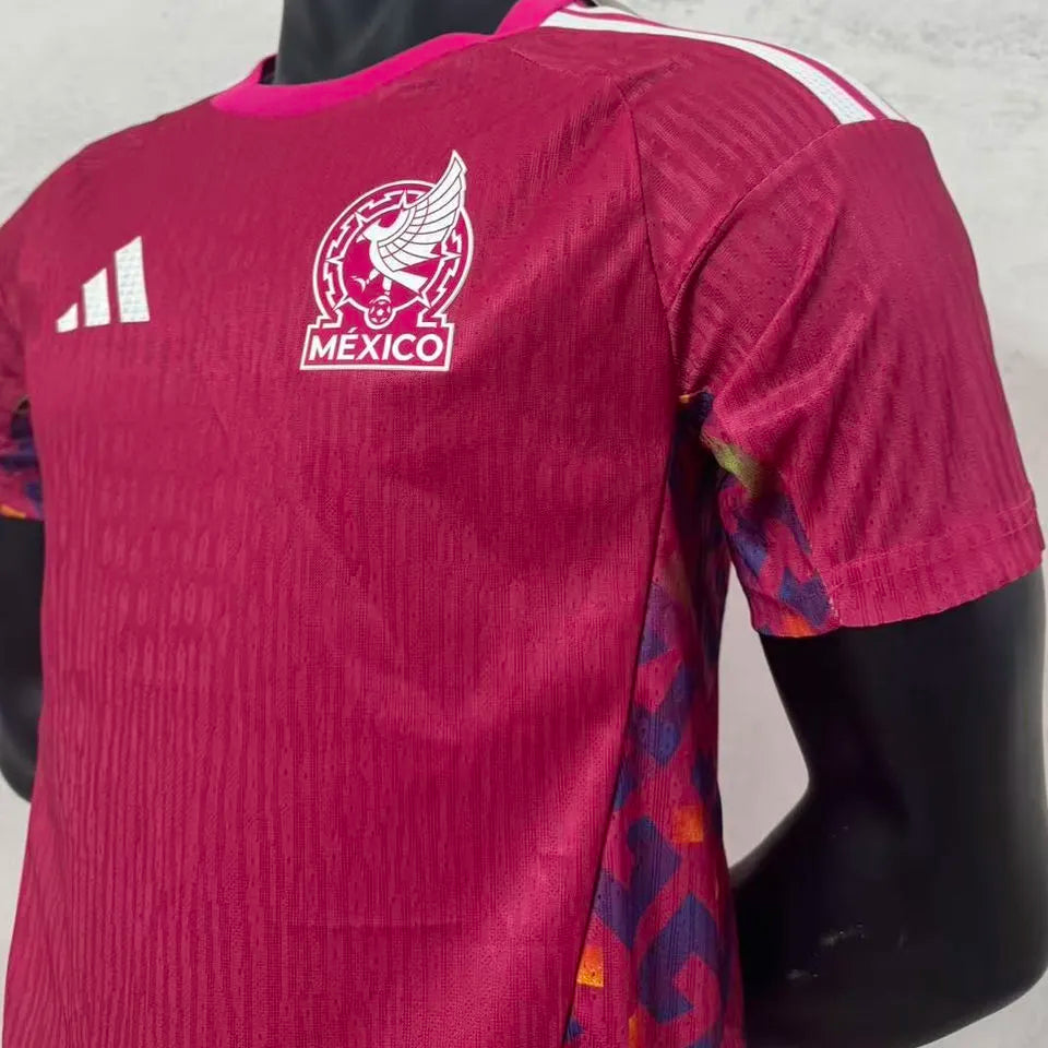 2026/27 Mexico Goalkeeper Red Player Version Soccer Jersey Detail 1