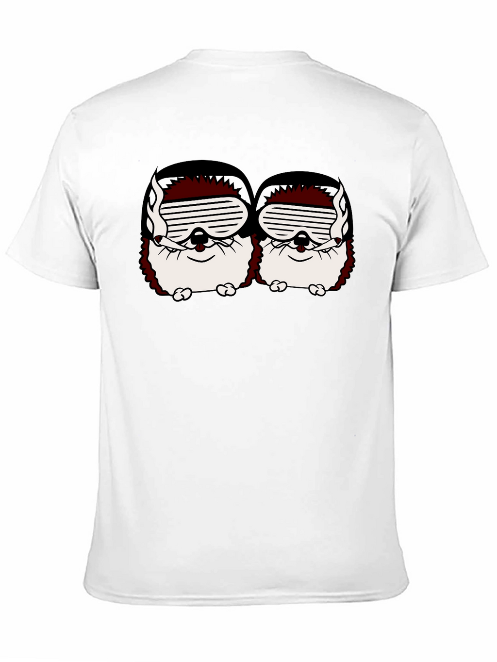 Smoking Hedgehogs Graphic Black T-Shirt