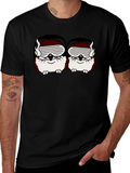 Smoking Hedgehogs Graphic Black T-Shirt