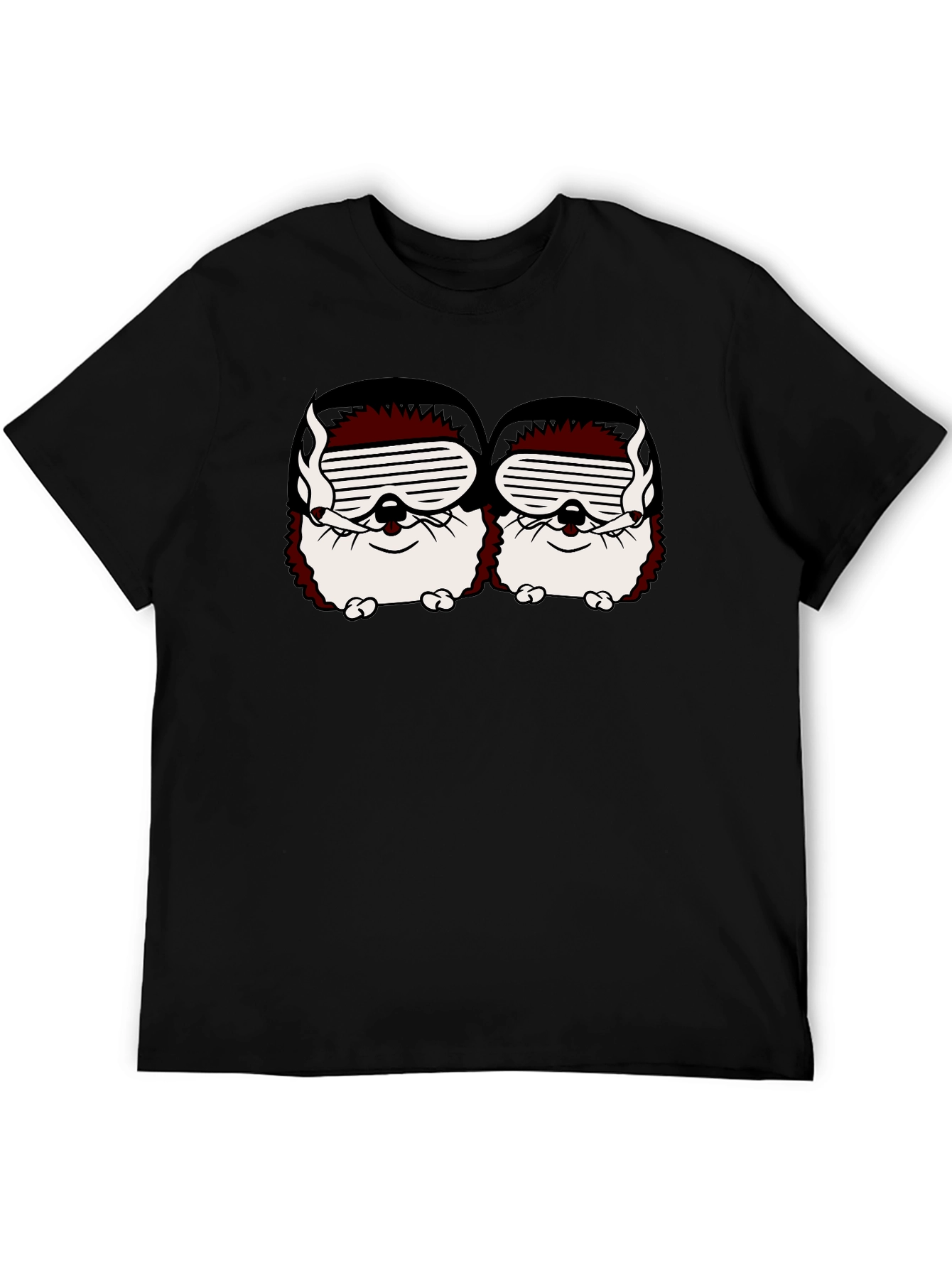Smoking Hedgehogs Graphic Black T-Shirt