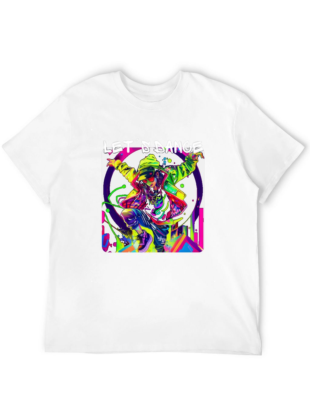 Lets Dance Graphic T-Shirt - Black Vibrant Design