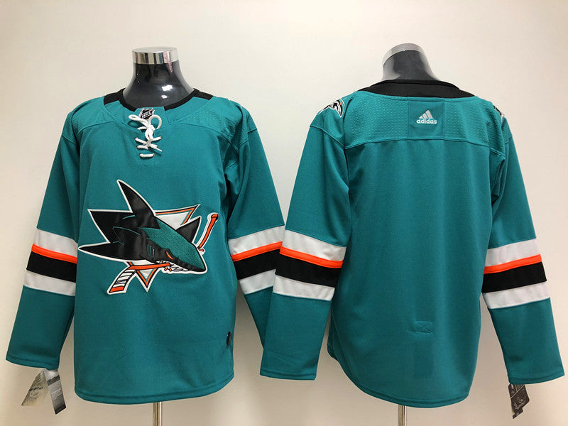 Men's San Jose Sharks Teal Home Authentic Blank Jerseys