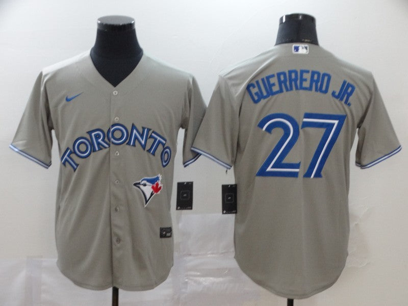 Men's Toronto Blue Jays Vladimir Guerrero Jr. #27 Gray Replica Baseball Jerseys