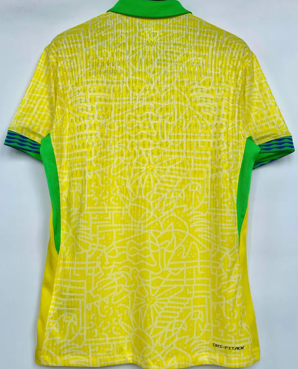 2024/25 Brazil Home Yellow Player Version Jersey Detail 1