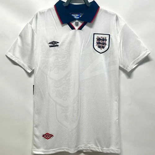 1994/95 England Home White Retro Soccer Jersey Front