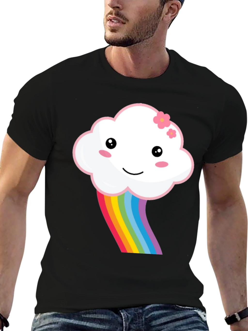 Kawaii Cloud Rainbow Graphic Tee