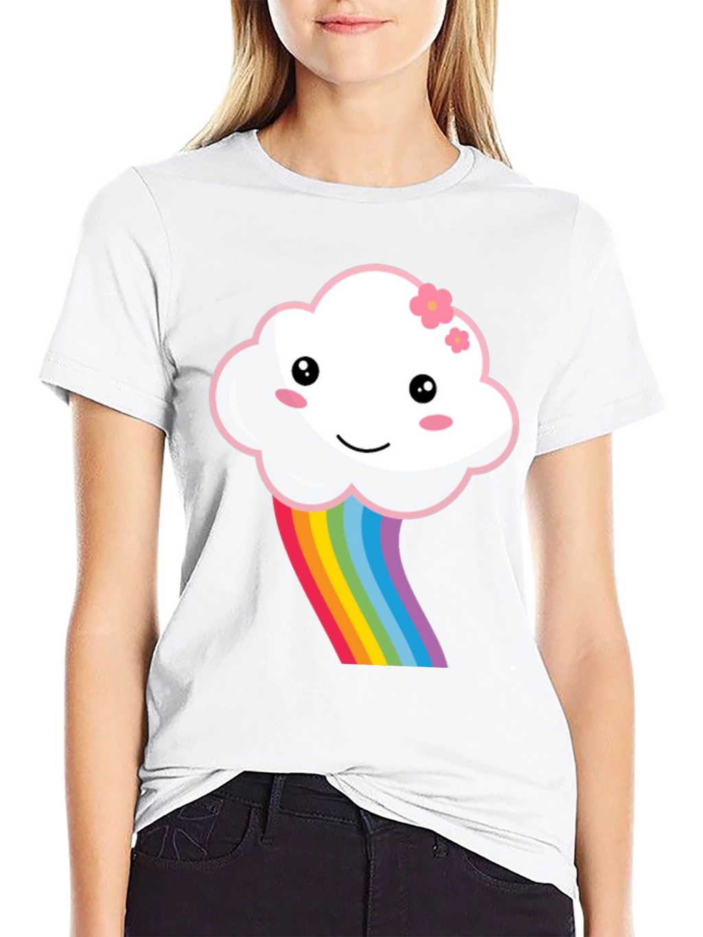 Kawaii Cloud Rainbow Graphic Tee