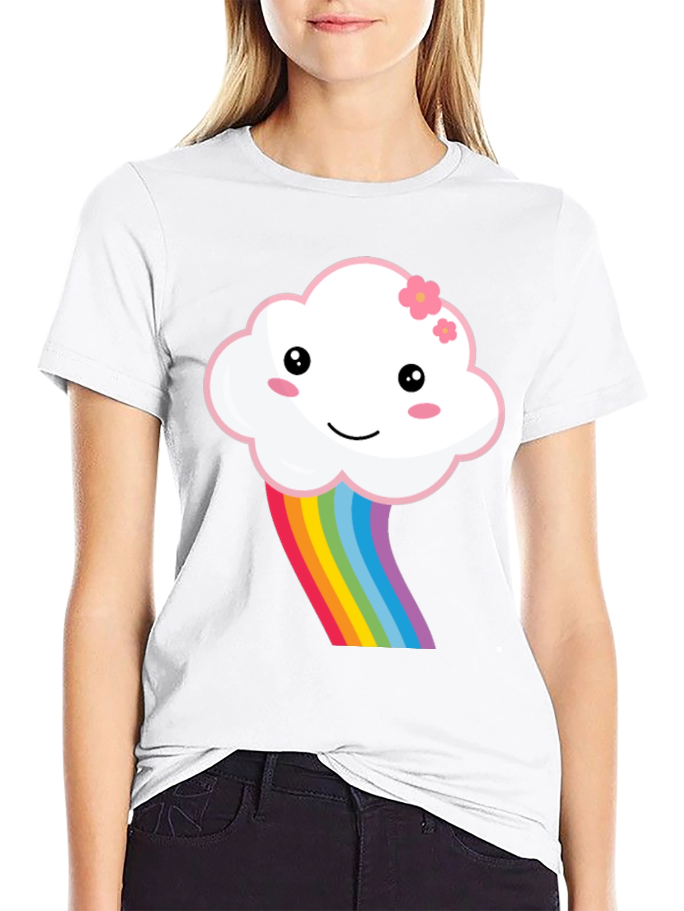 Kawaii Cloud Rainbow Graphic Tee