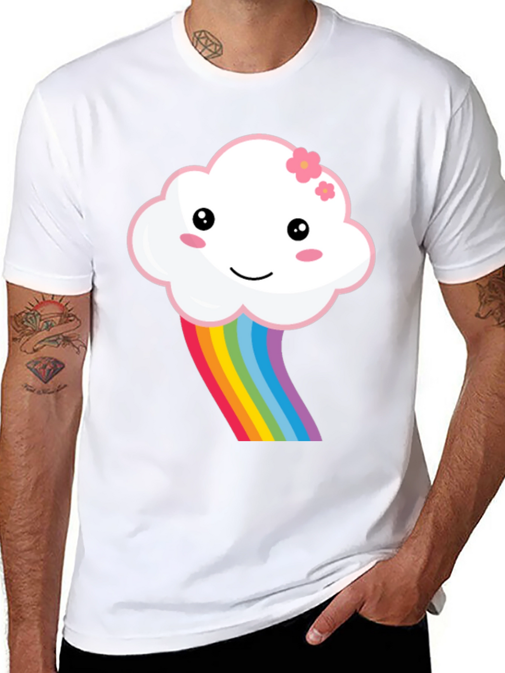 Kawaii Cloud Rainbow Graphic Tee