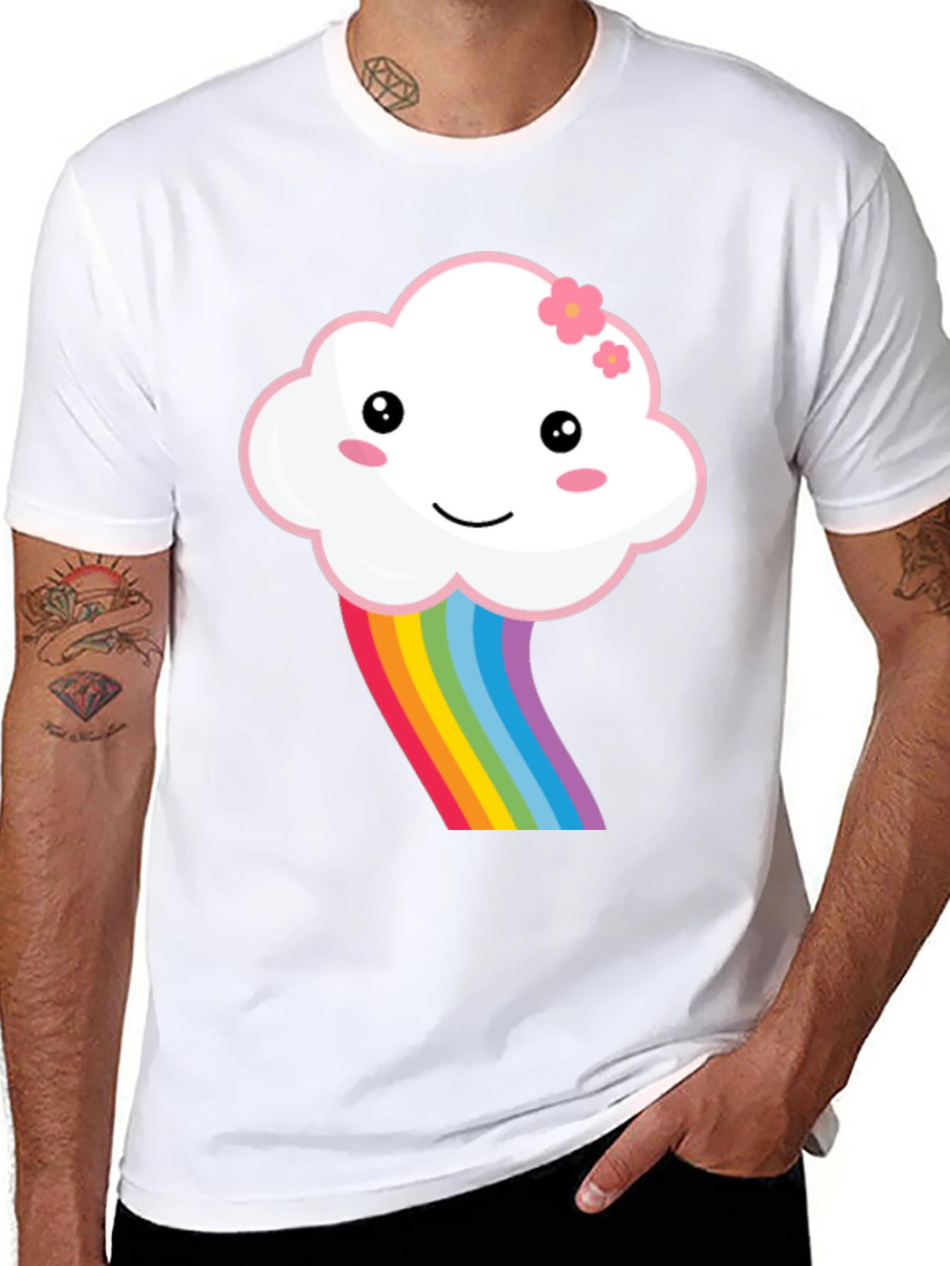 Kawaii Cloud Rainbow Graphic Tee