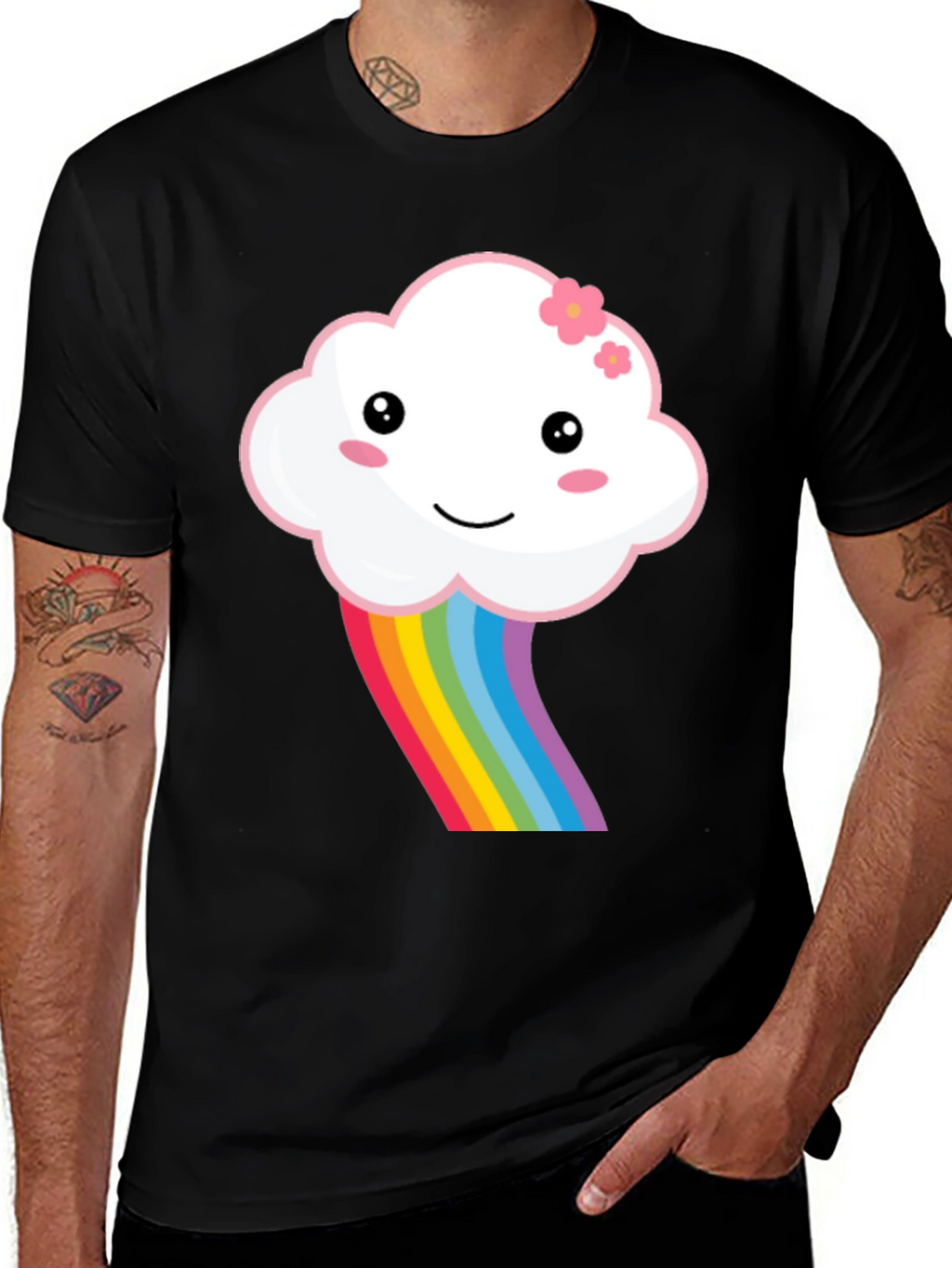 Kawaii Cloud Rainbow Graphic Tee