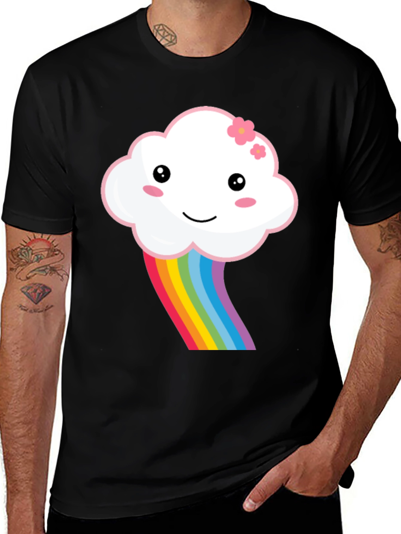 Kawaii Cloud Rainbow Graphic Tee