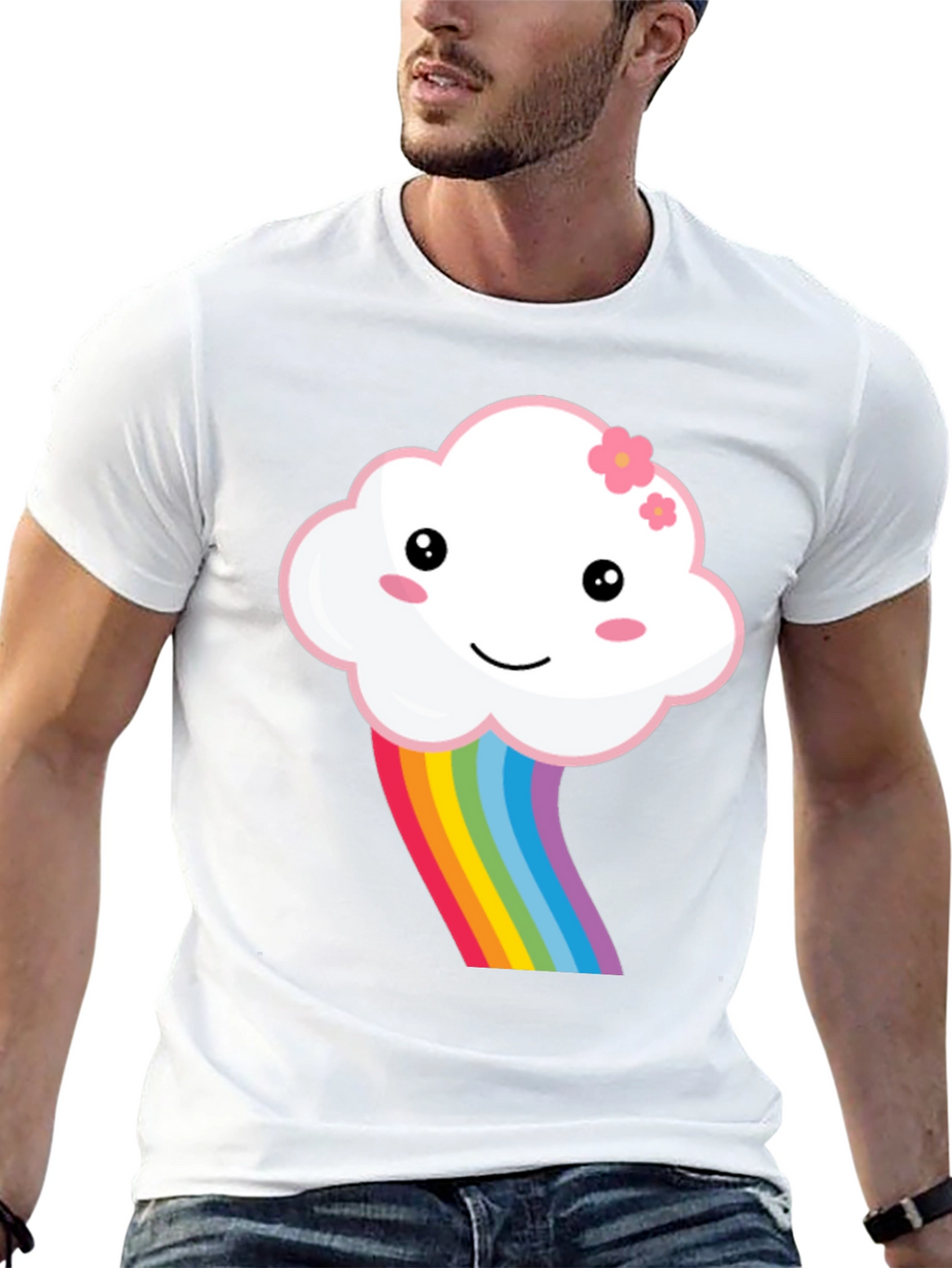 Kawaii Cloud Rainbow Graphic Tee