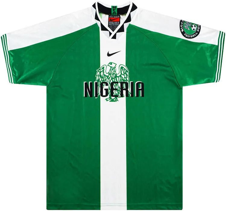 1996 Nigeria Home Green Retro Soccer Jersey Front