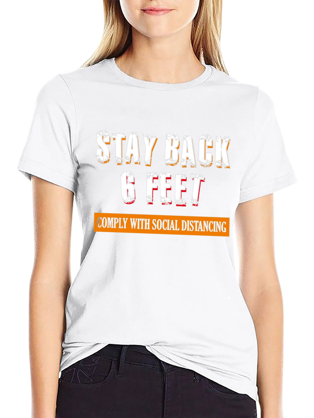 Stay Back 6 Feet Social Distancing Novelty T-Shirt