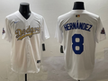 Men's Los Angeles Dodgers Enrique Hernandez #8 White Player Game Jerseys