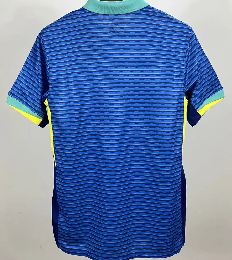 VINI JR． #7 Brazil 1:1 Quality Away Blue Fans Jersey 2024/25 ★★ Detail 2