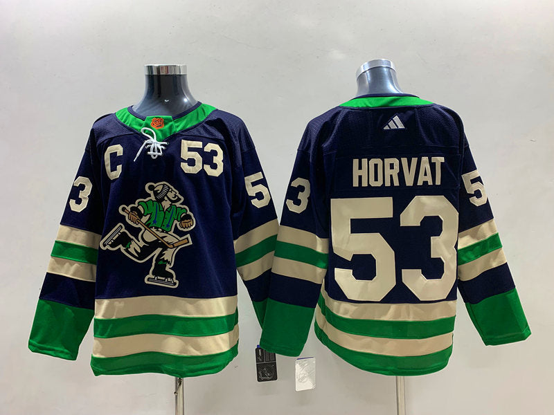 Men's Vancouver Canucks Bo Horvat #53 Blue Breakaway Jerseys