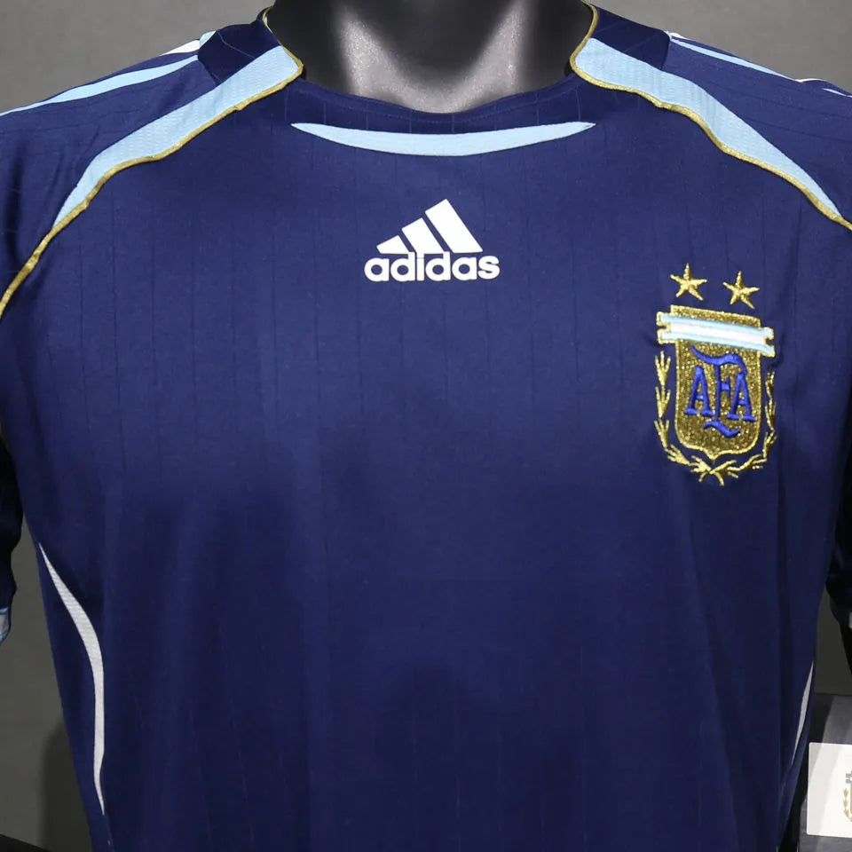 2006 Argentina Away Retro Player Version Soccer Jersey Detail 3